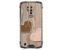 Funda Gel Tpu para Blackview BV6900 / BV6900 Pro diseño Corazones Madera Dibujos