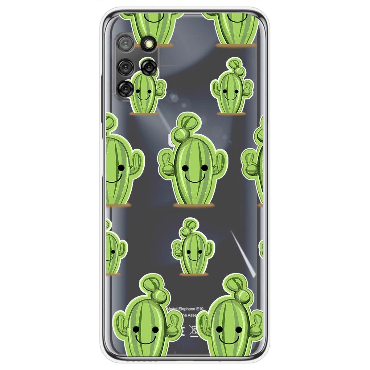 Funda Gel Transparente para Elephone E10 / E10 Pro diseño Cactus Dibujos