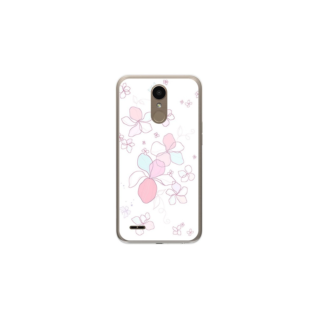 Funda Gel Tpu para Lg K10 2017 Diseño Flores Minimal Dibujos