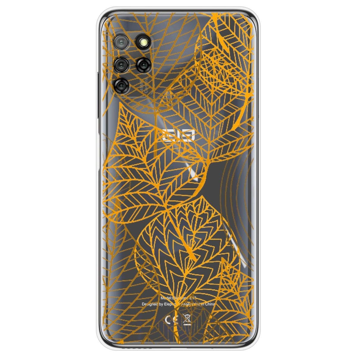 Funda Gel Transparente para Elephone E10 / E10 Pro diseño Hojas Dibujos