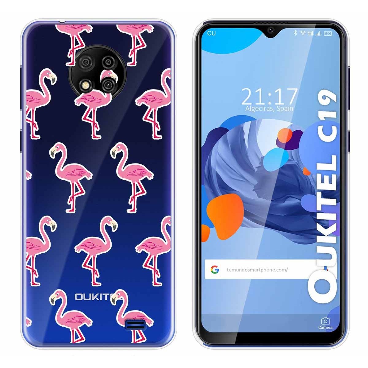Funda Gel Transparente para Oukitel C19 diseño Flamenco Dibujos