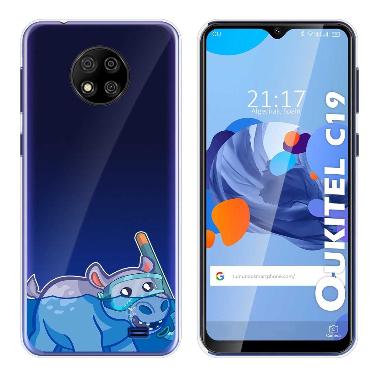 Funda Gel Transparente para Oukitel C19 diseño Hipo Dibujos