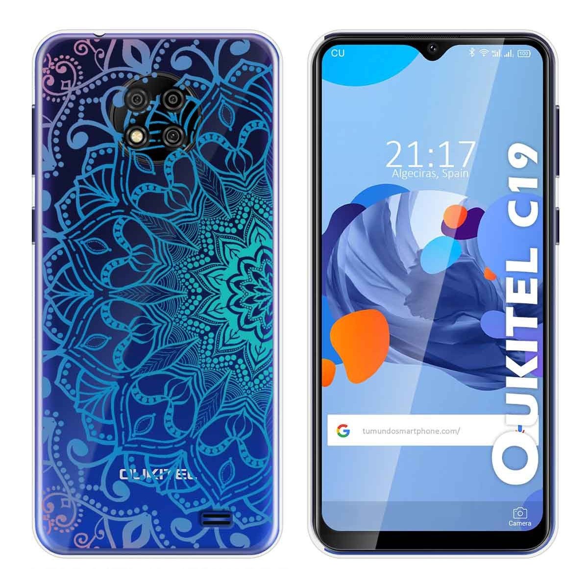 Funda Gel Transparente para Oukitel C19 diseño Mandala Dibujos