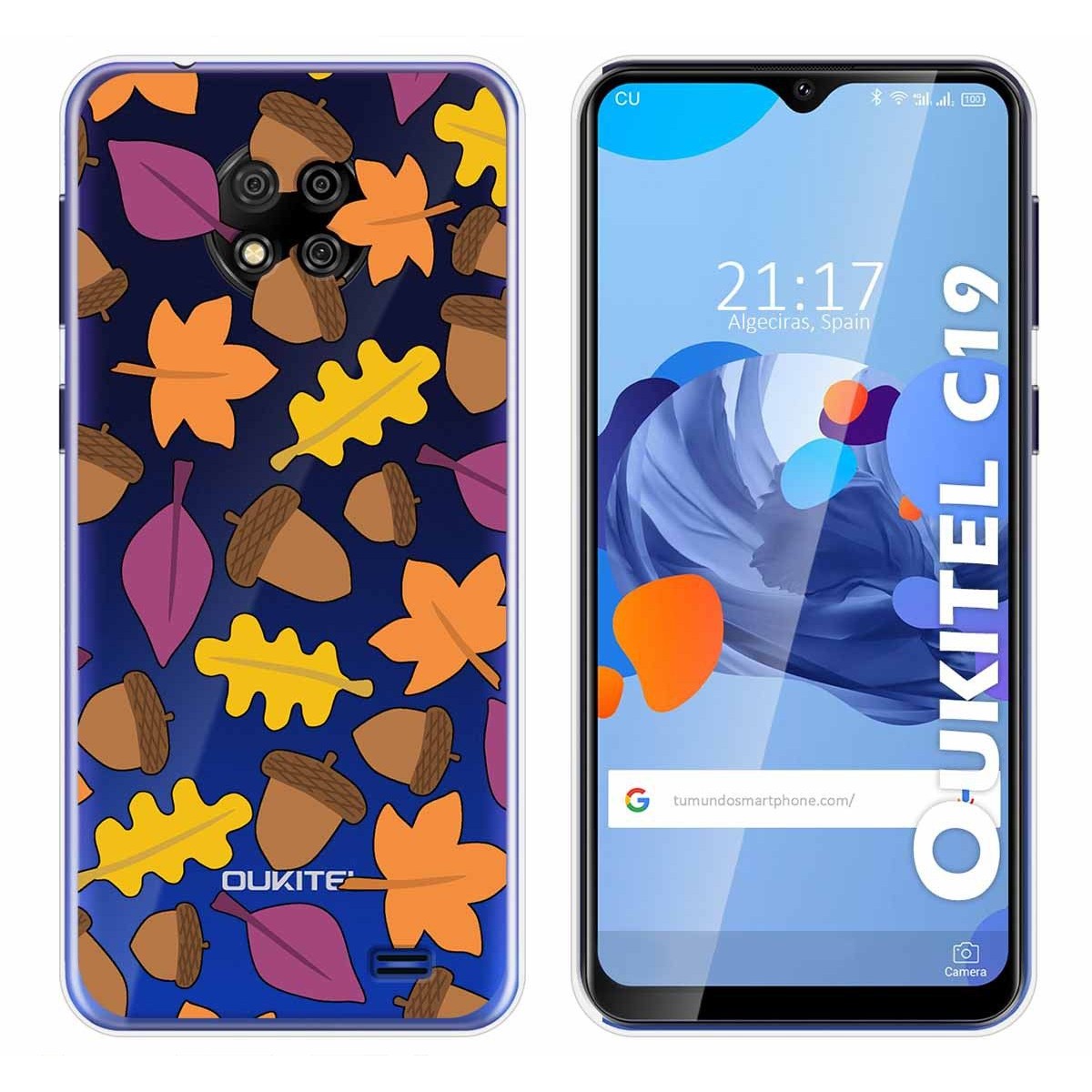 Funda Gel Transparente para Oukitel C19 diseño Otoño Dibujos