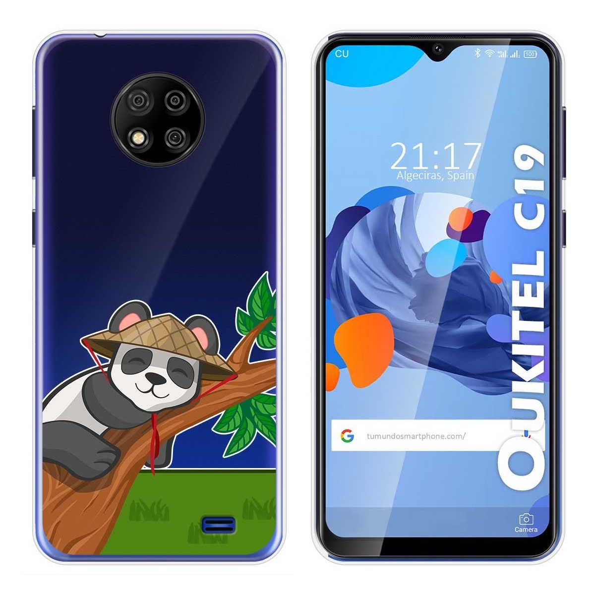 Funda Gel Transparente para Oukitel C19 diseño Panda Dibujos