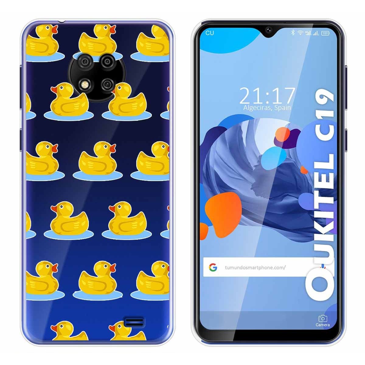 Funda Gel Transparente para Oukitel C19 diseño Pato Dibujos