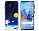Funda Gel Transparente para Oukitel C19 diseño Playa Dibujos