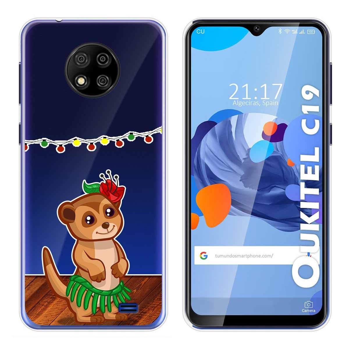 Funda Gel Transparente para Oukitel C19 diseño Suricata Dibujos