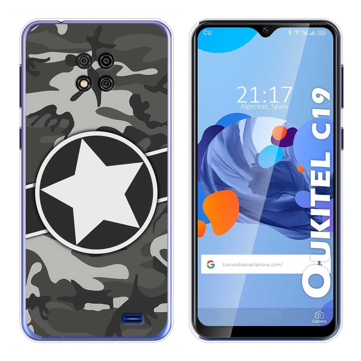 Funda Gel Tpu para Oukitel C19 diseño Camuflaje 02 Dibujos