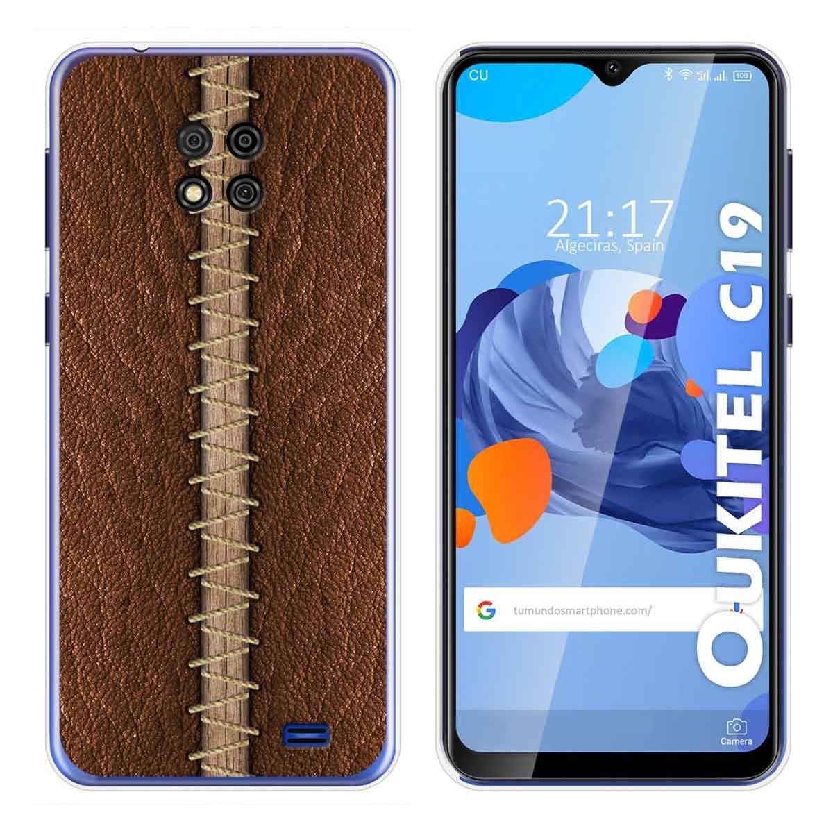 Funda Gel Tpu para Oukitel C19 diseño Cuero 01 Dibujos