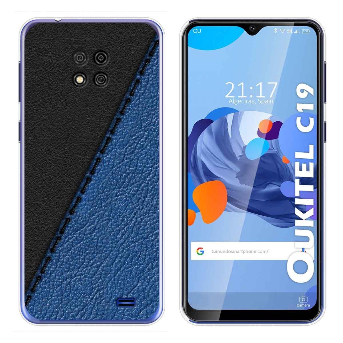 Funda Gel Tpu para Oukitel C19 diseño Cuero 02 Dibujos