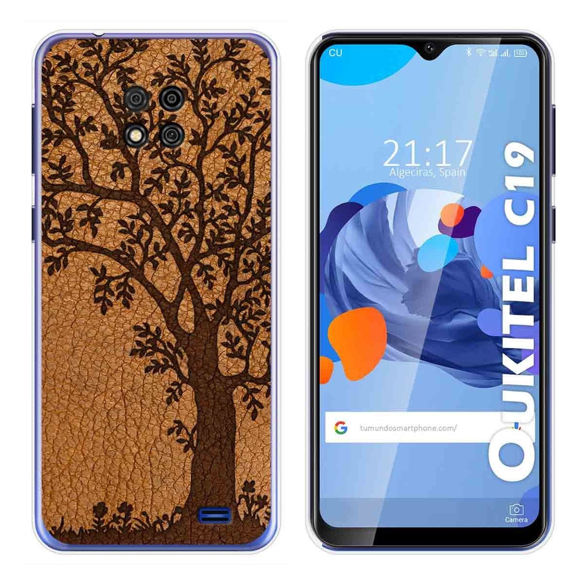 Funda Gel Tpu para Oukitel C19 diseño Cuero 03 Dibujos