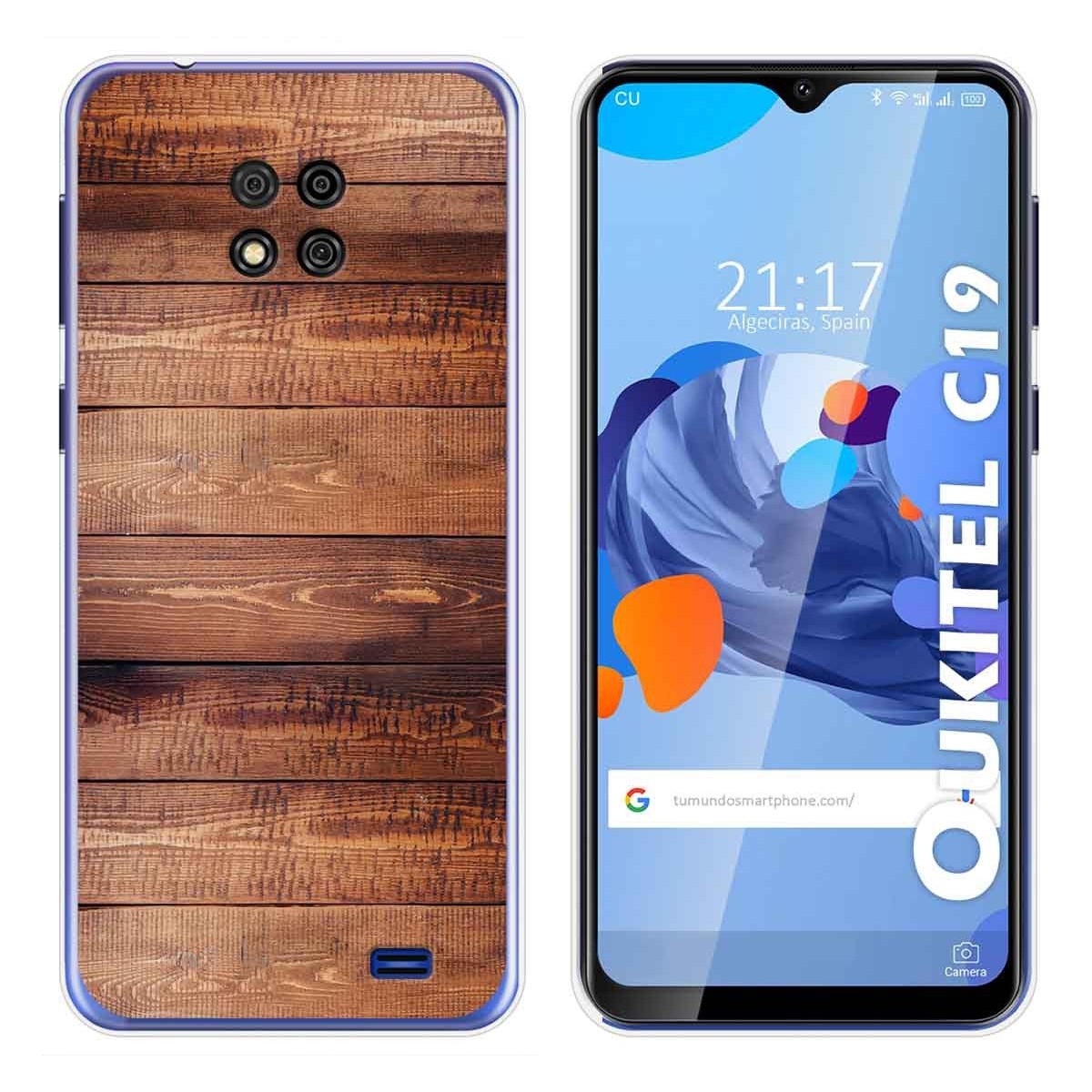 Funda Gel Tpu para Oukitel C19 diseño Madera 02 Dibujos