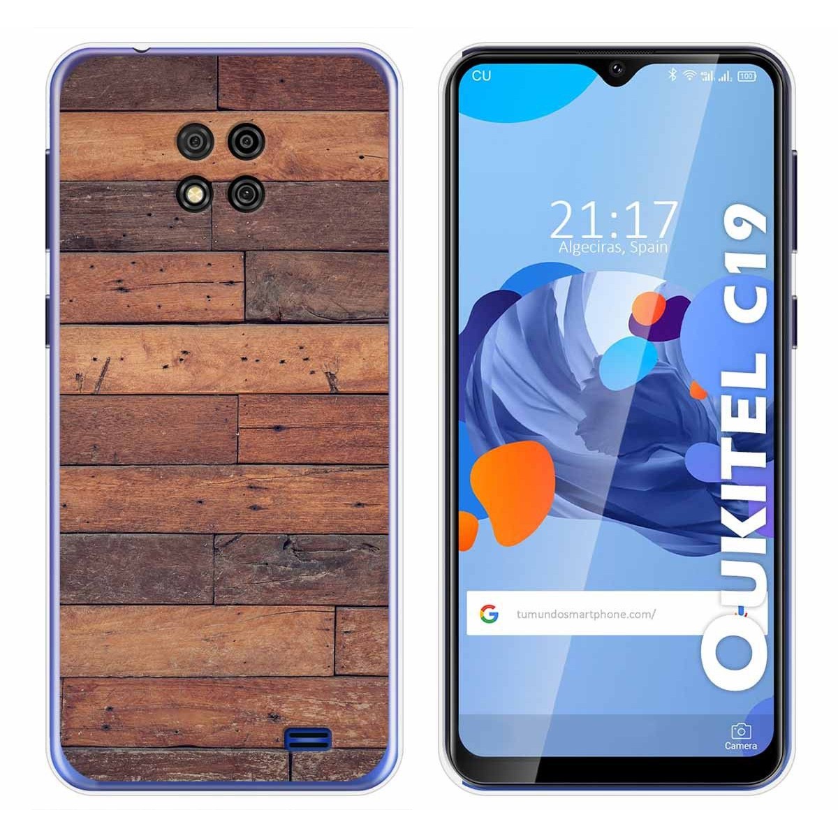 Funda Gel Tpu para Oukitel C19 diseño Madera 03 Dibujos