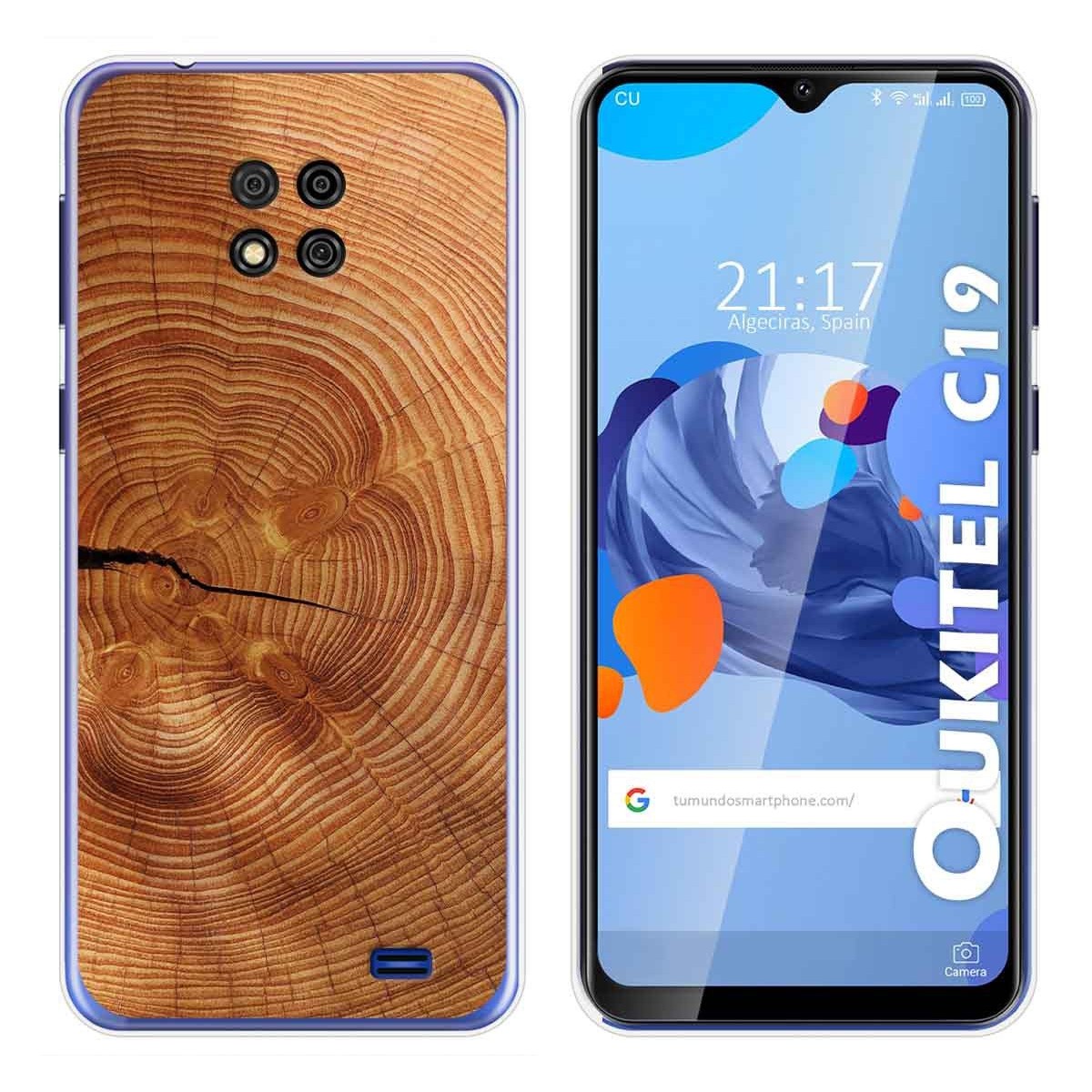 Funda Gel Tpu para Oukitel C19 diseño Madera 04 Dibujos