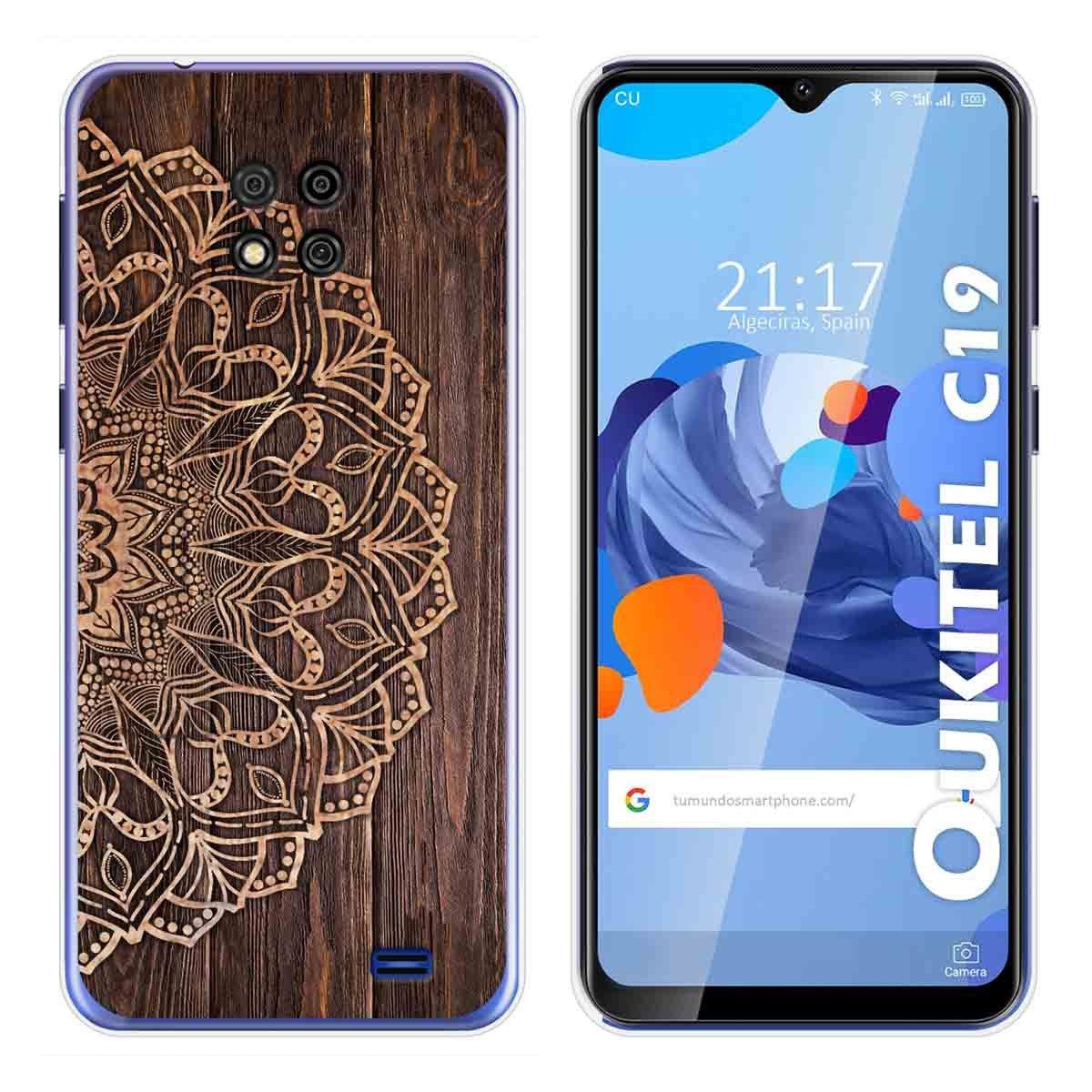 Funda Gel Tpu para Oukitel C19 diseño Madera 06 Dibujos