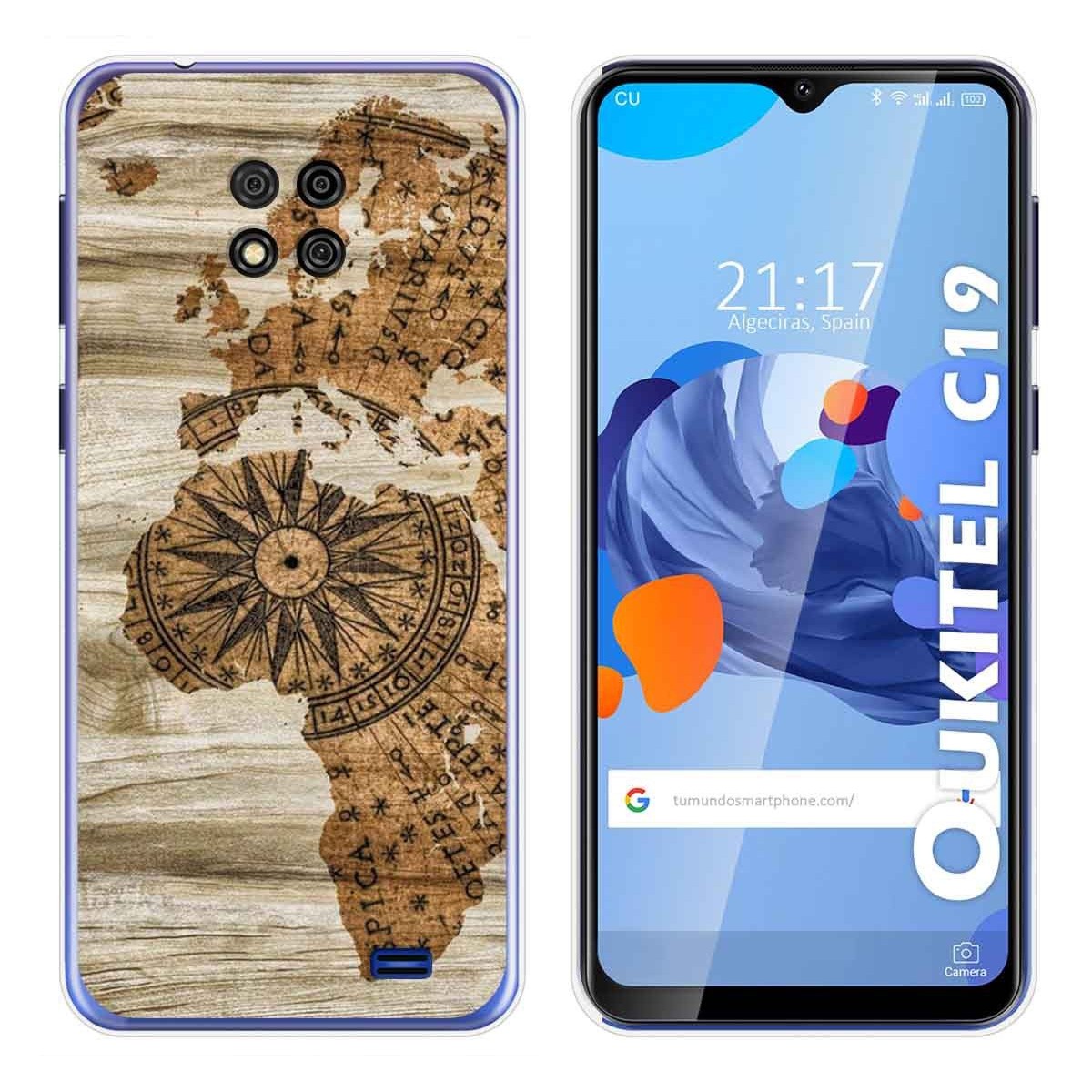 Funda Gel Tpu para Oukitel C19 diseño Madera 07 Dibujos