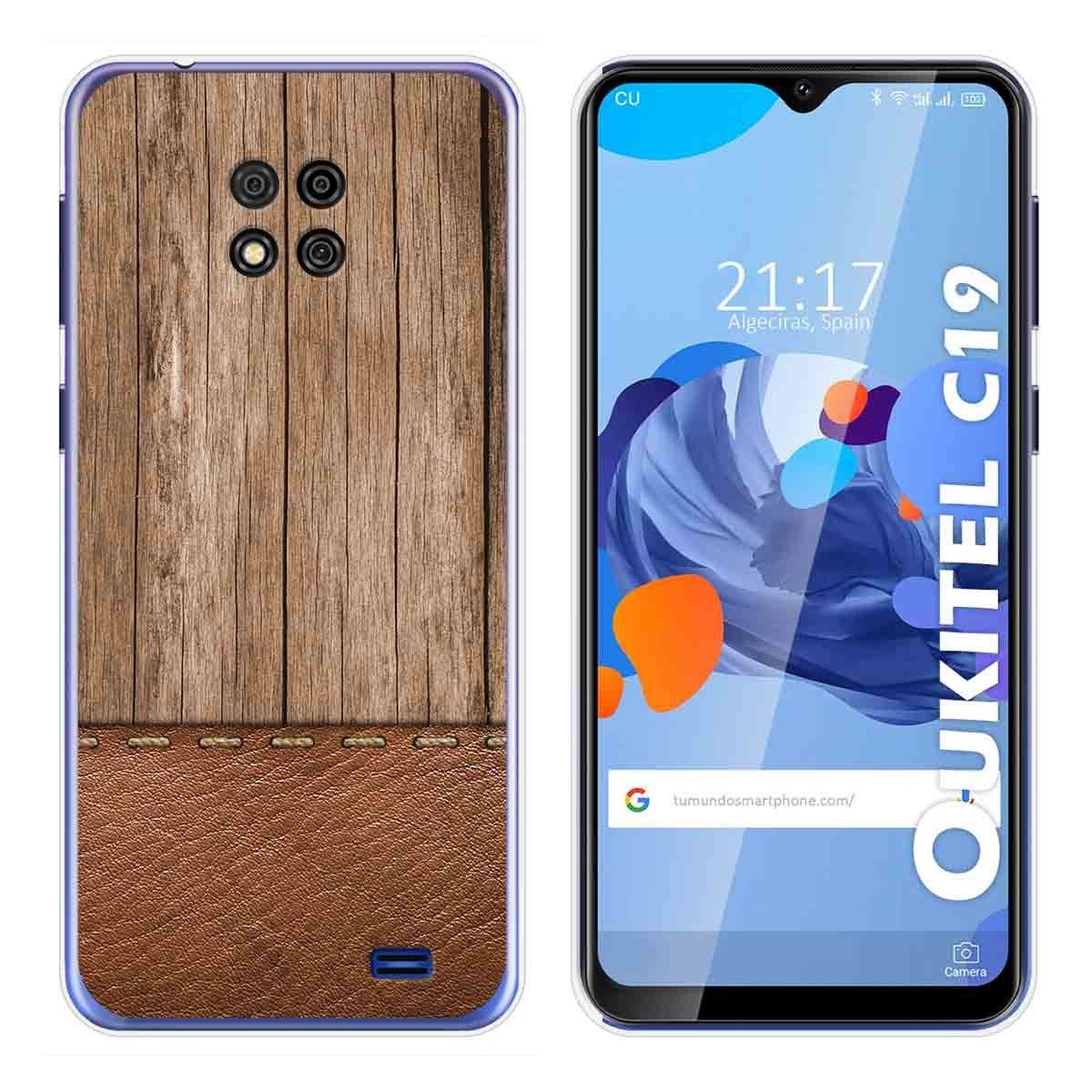 Funda Gel Tpu para Oukitel C19 diseño Madera 09 Dibujos