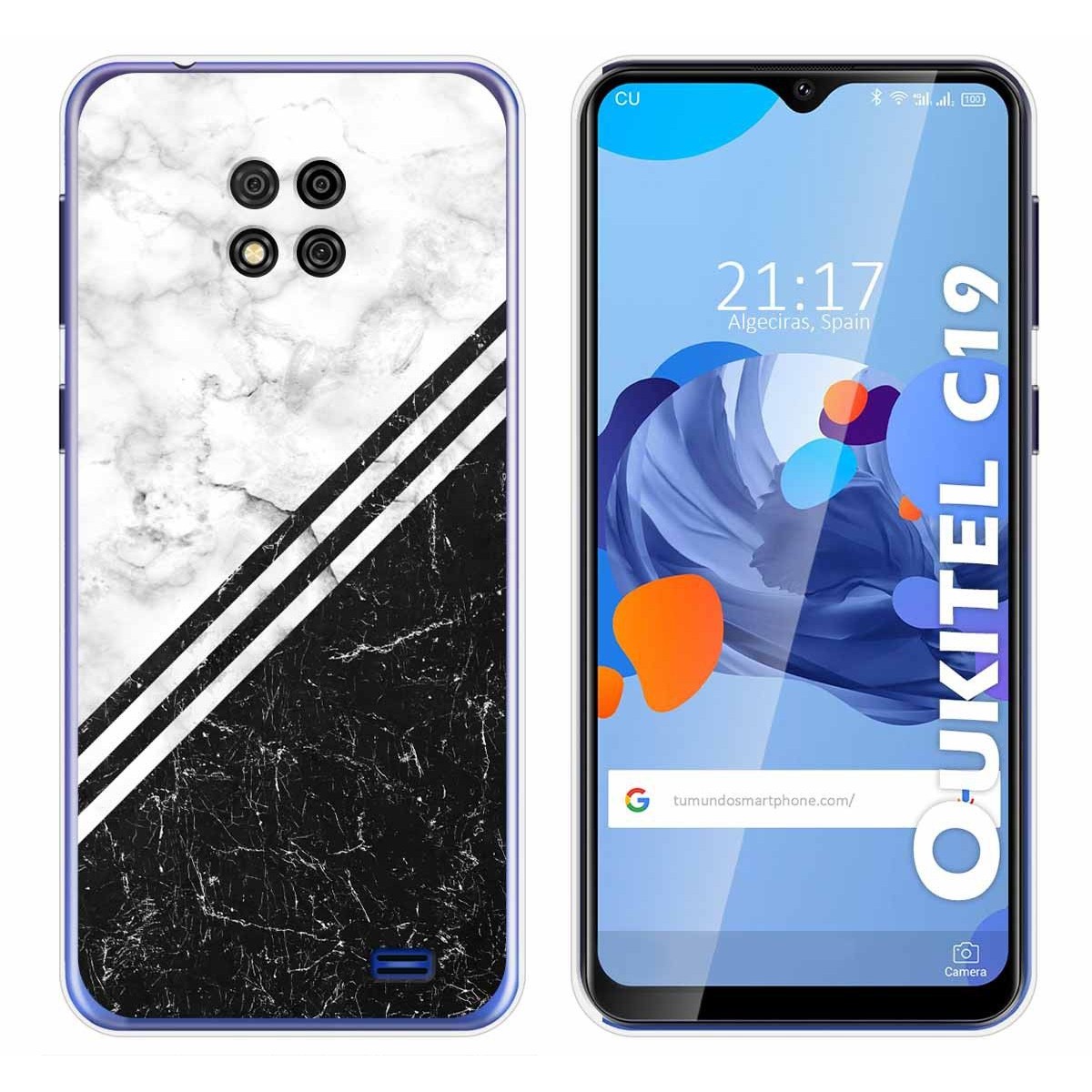 Funda Gel Tpu para Oukitel C19 diseño Mármol 01 Dibujos