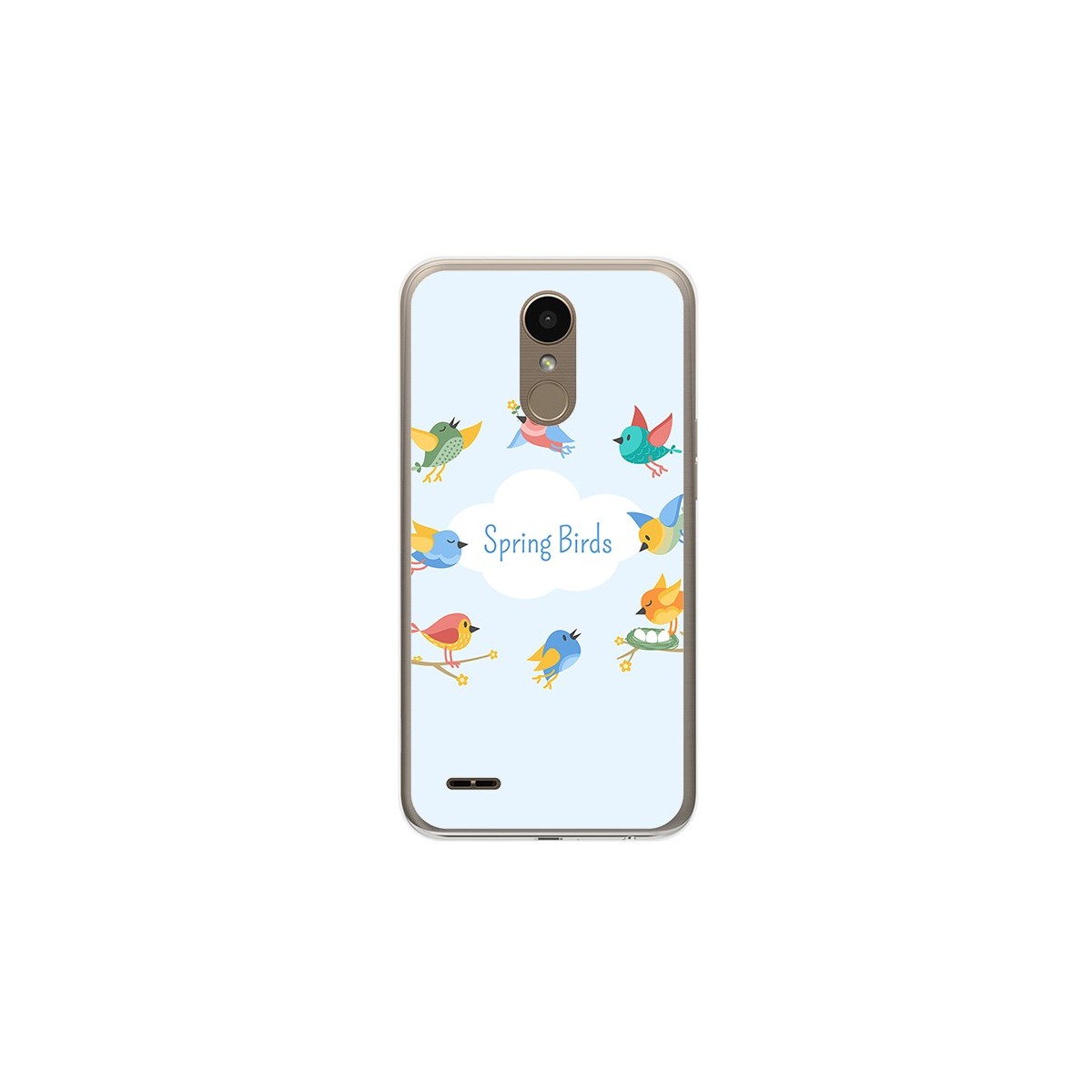 Funda Gel Tpu para Lg K10 2017 Diseño Spring Birds Dibujos