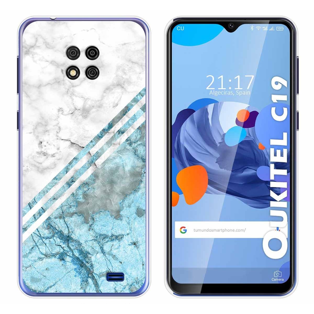 Funda Gel Tpu para Oukitel C19 diseño Mármol 02 Dibujos