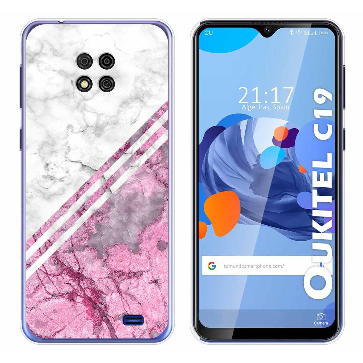 Funda Gel Tpu para Oukitel C19 diseño Mármol 03 Dibujos