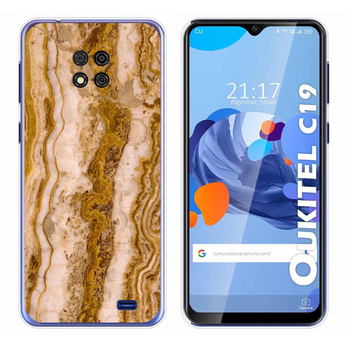 Funda Gel Tpu para Oukitel C19 diseño Mármol 10 Dibujos