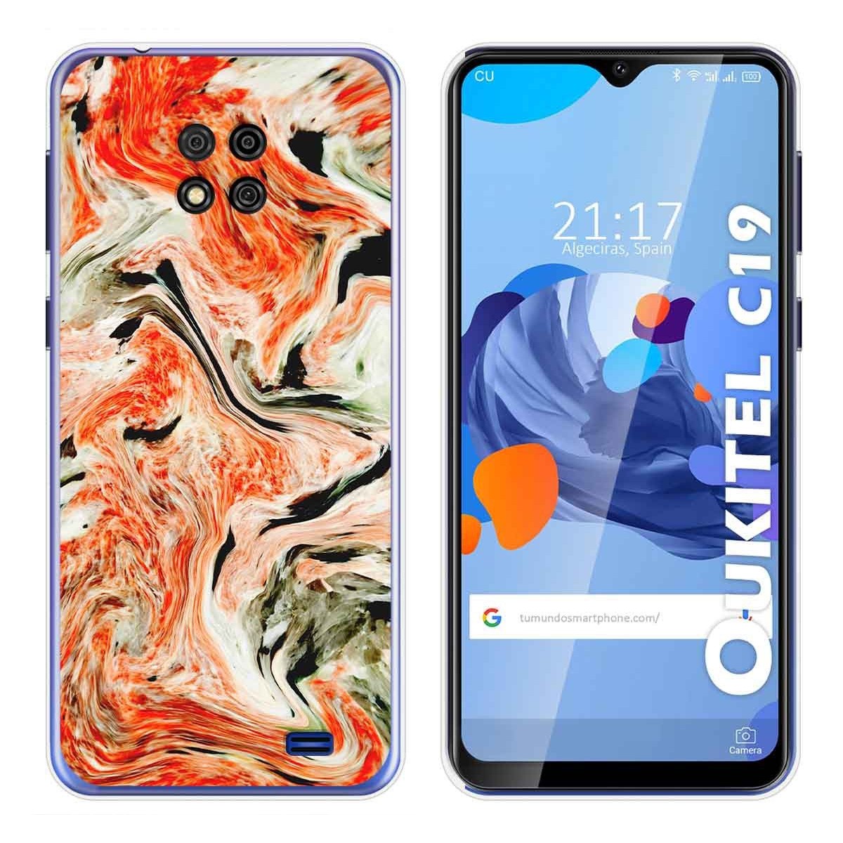 Funda Gel Tpu para Oukitel C19 diseño Mármol 12 Dibujos