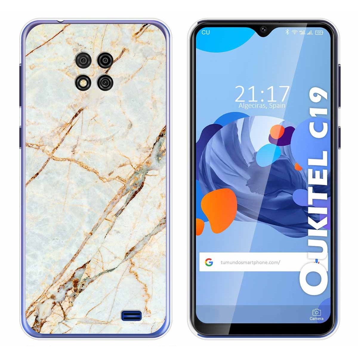 Funda Gel Tpu para Oukitel C19 diseño Mármol 13 Dibujos