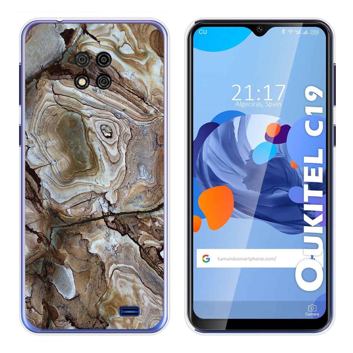 Funda Gel Tpu para Oukitel C19 diseño Mármol 14 Dibujos