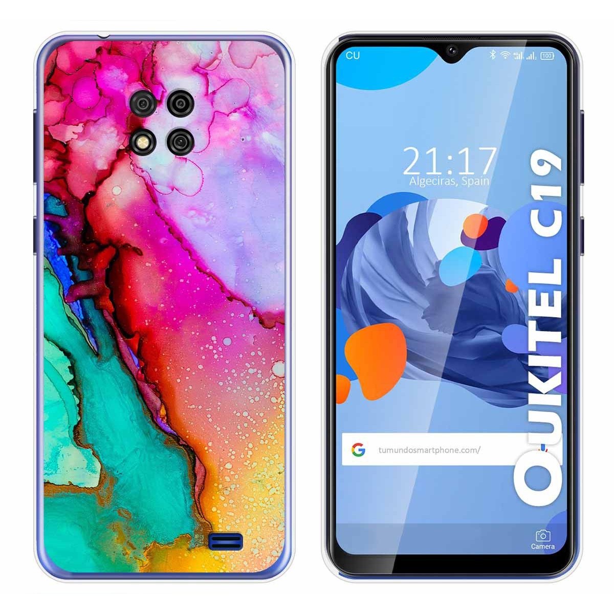 Funda Gel Tpu para Oukitel C19 diseño Mármol 15 Dibujos