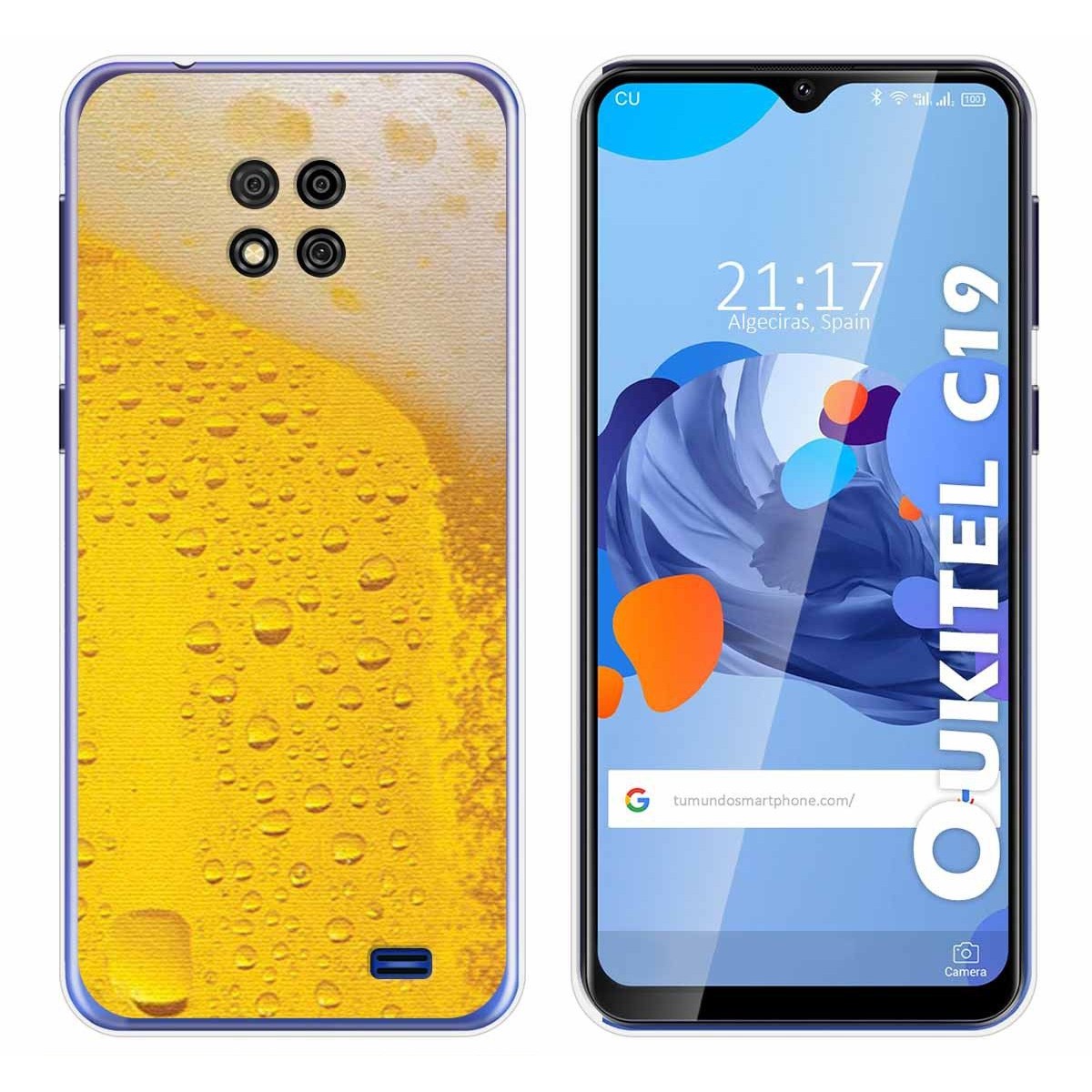 Funda Gel Tpu para Oukitel C19 diseño Cerveza Dibujos