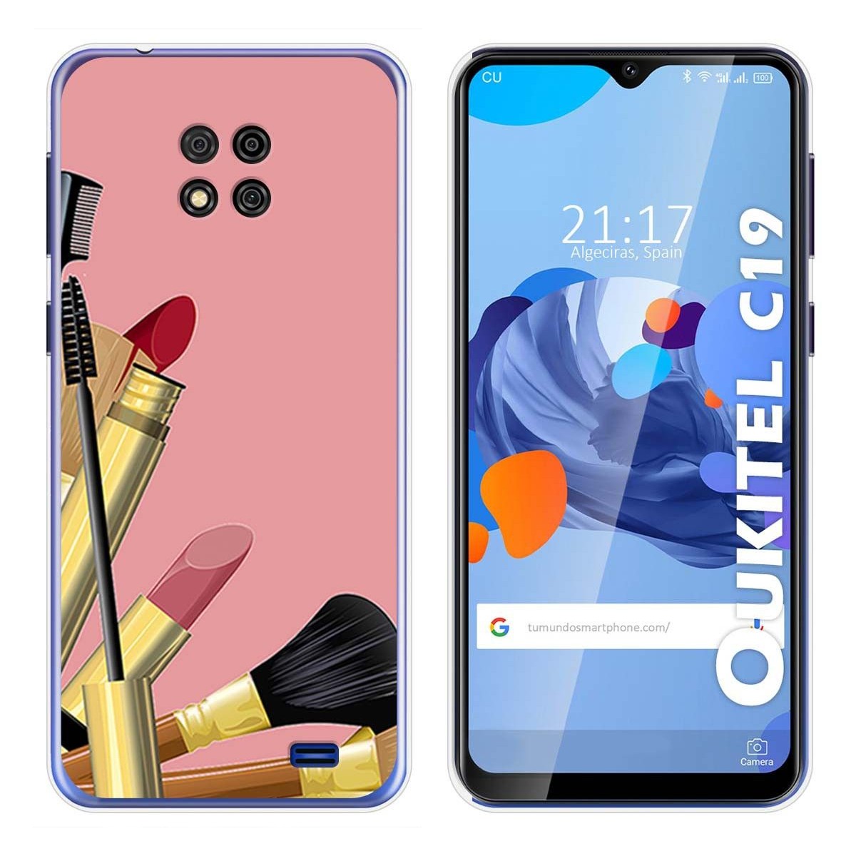 Funda Gel Tpu para Oukitel C19 diseño Brochas Dibujos