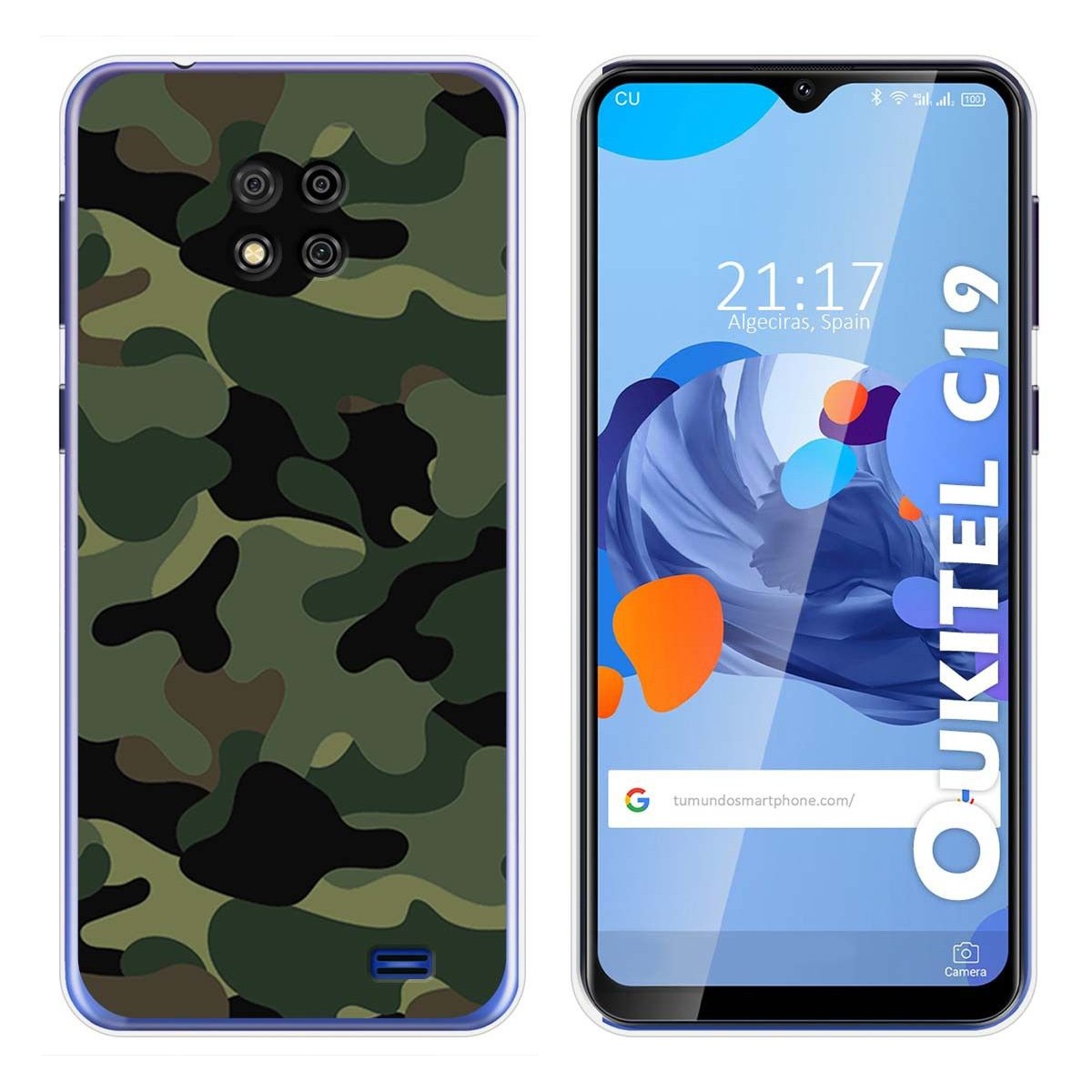 Funda Gel Tpu para Oukitel C19 diseño Camuflaje Dibujos