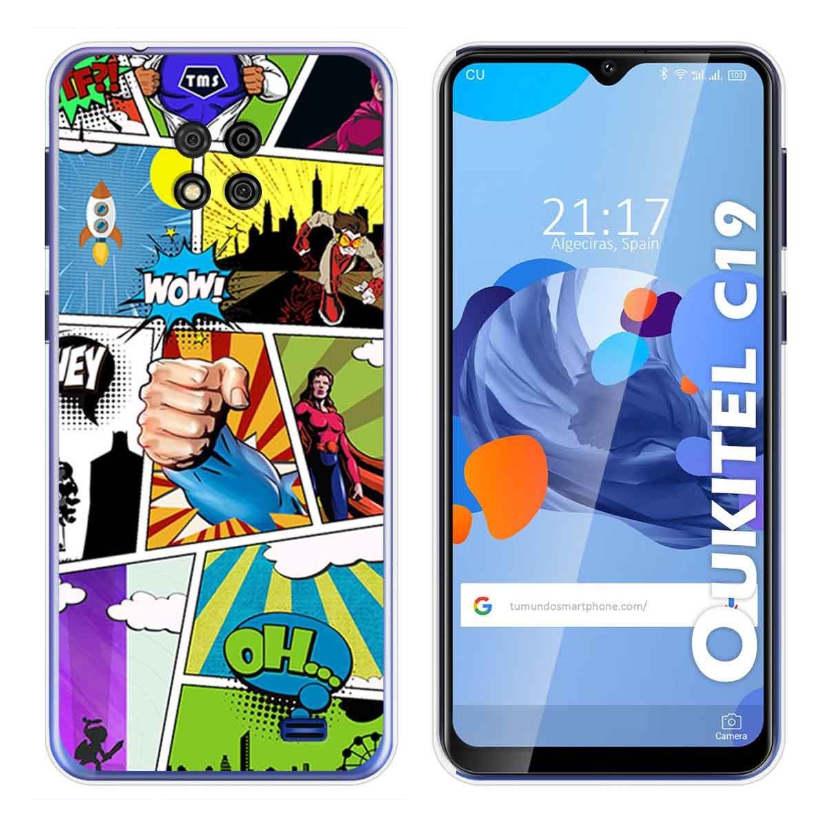 Funda Gel Tpu para Oukitel C19 diseño Comic Dibujos