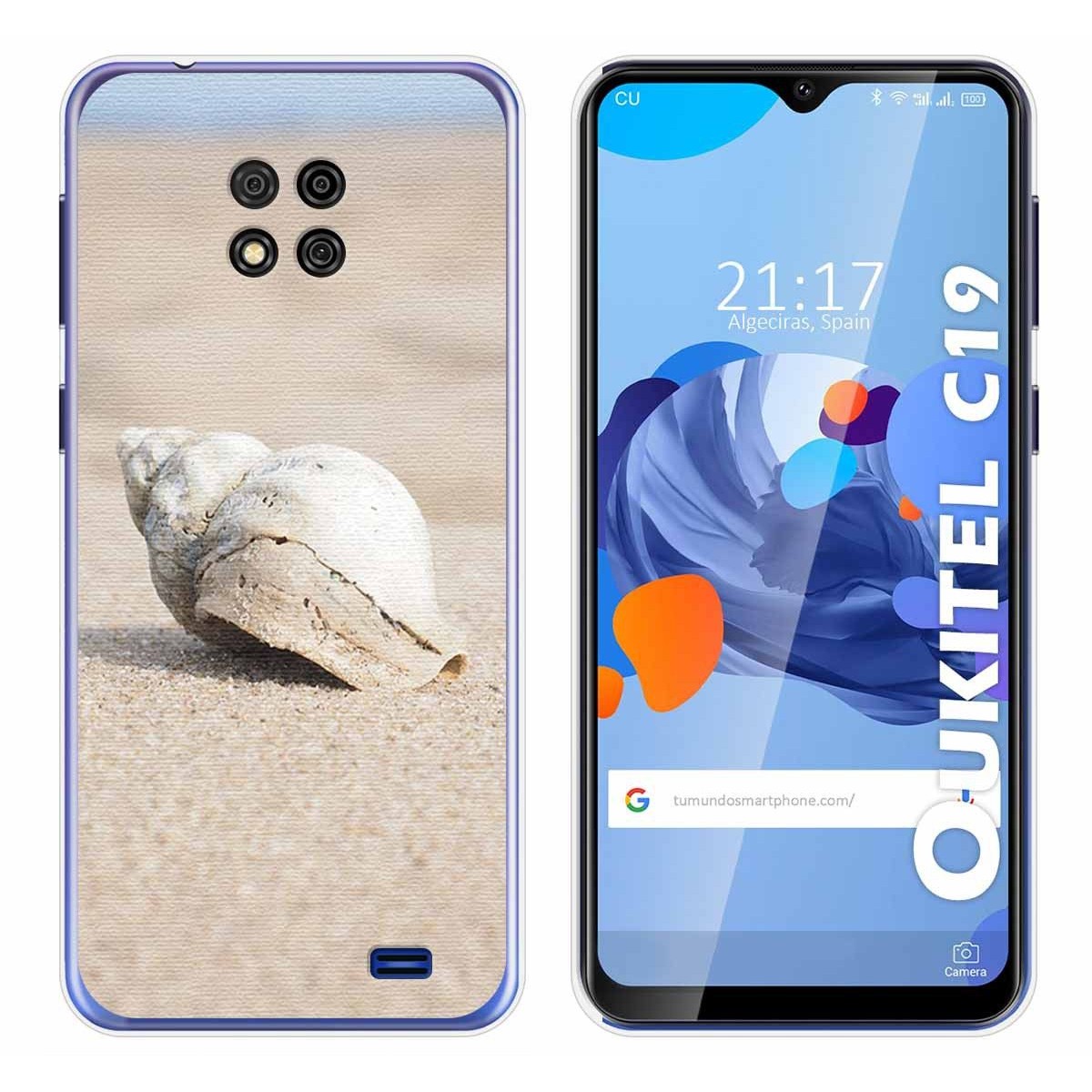Funda Gel Tpu para Oukitel C19 diseño Concha Dibujos