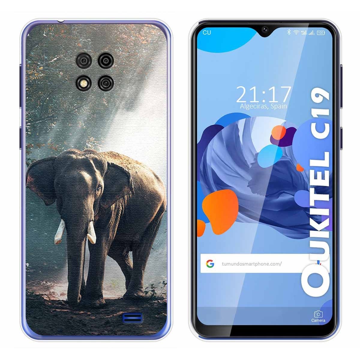 Funda Gel Tpu para Oukitel C19 diseño Elefante Dibujos