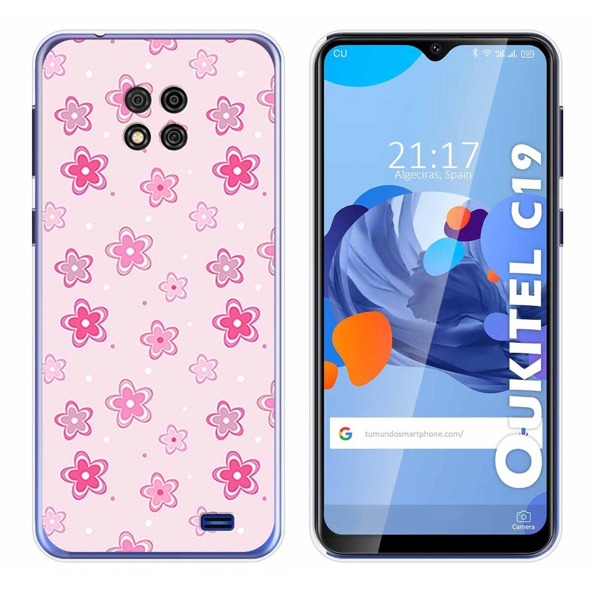 Funda Gel Tpu para Oukitel C19 diseño Flores Dibujos