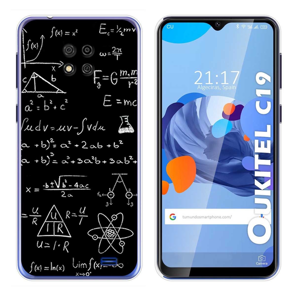 Funda Gel Tpu para Oukitel C19 diseño Formulas Dibujos
