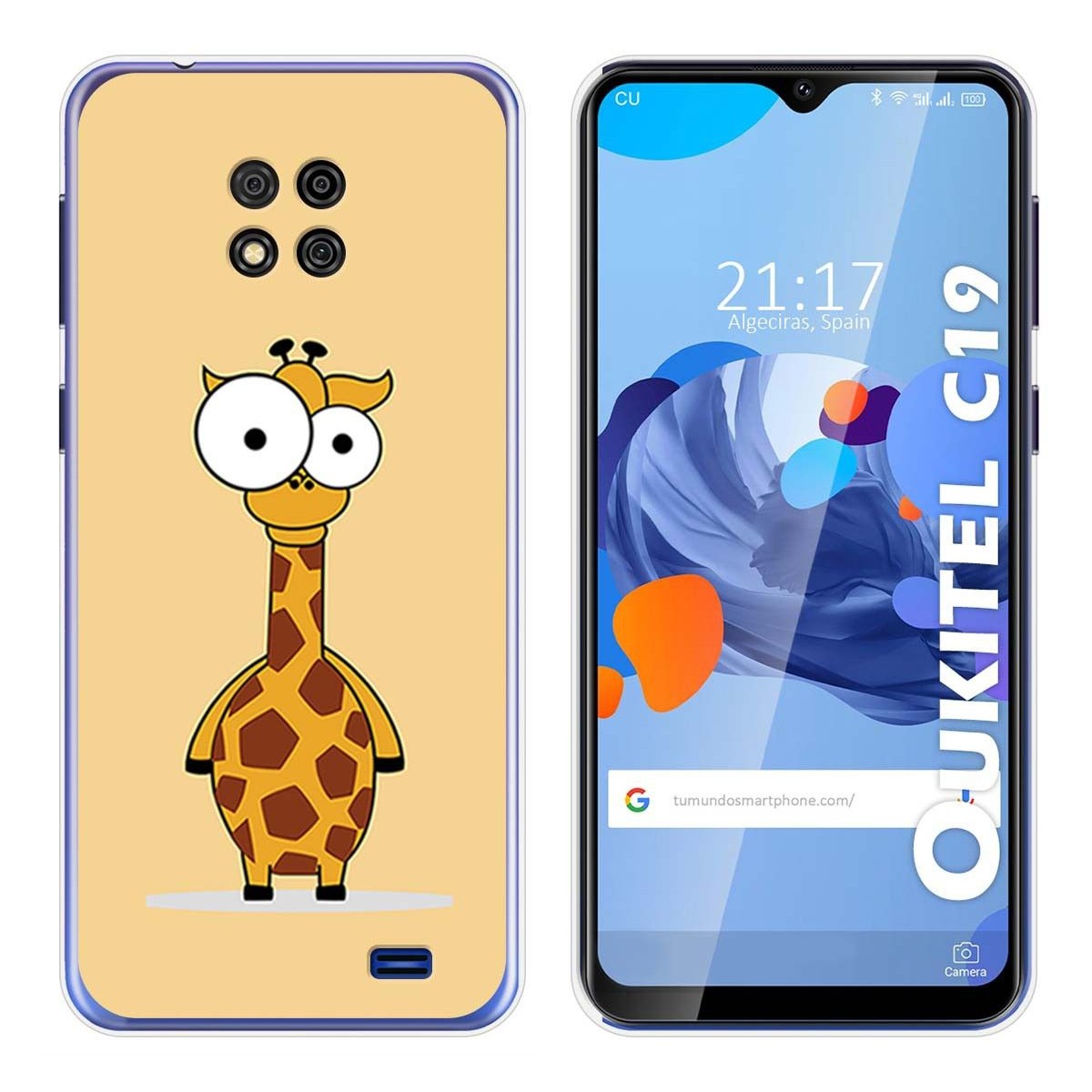 Funda Gel Tpu para Oukitel C19 diseño Jirafa Dibujos