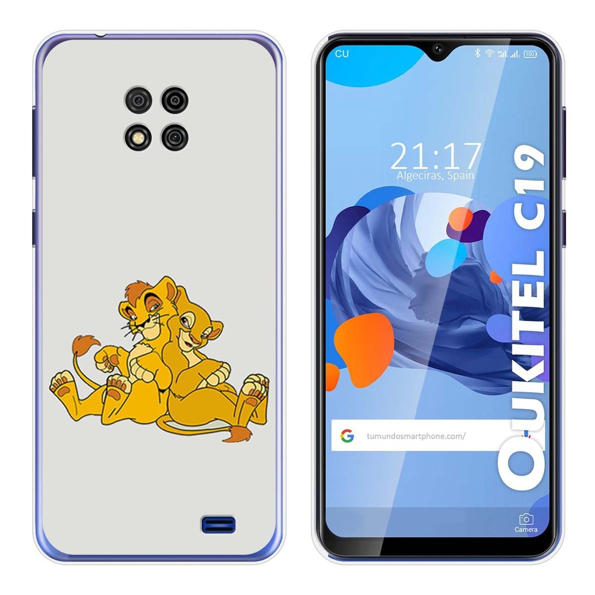 Funda Gel Tpu para Oukitel C19 diseño Leones Dibujos