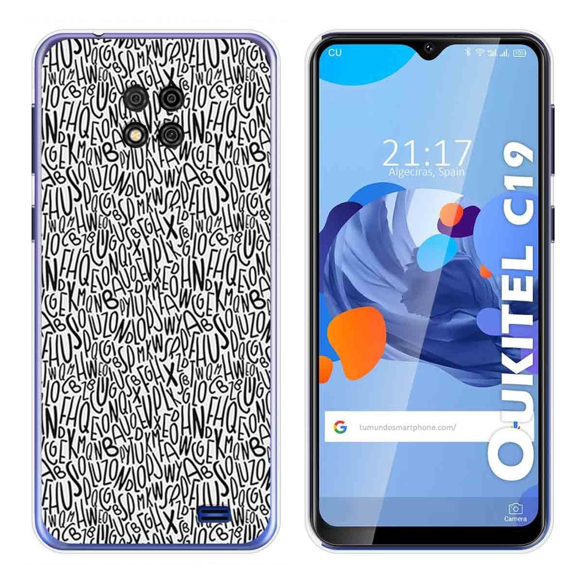 Funda Gel Tpu para Oukitel C19 diseño Letras Dibujos