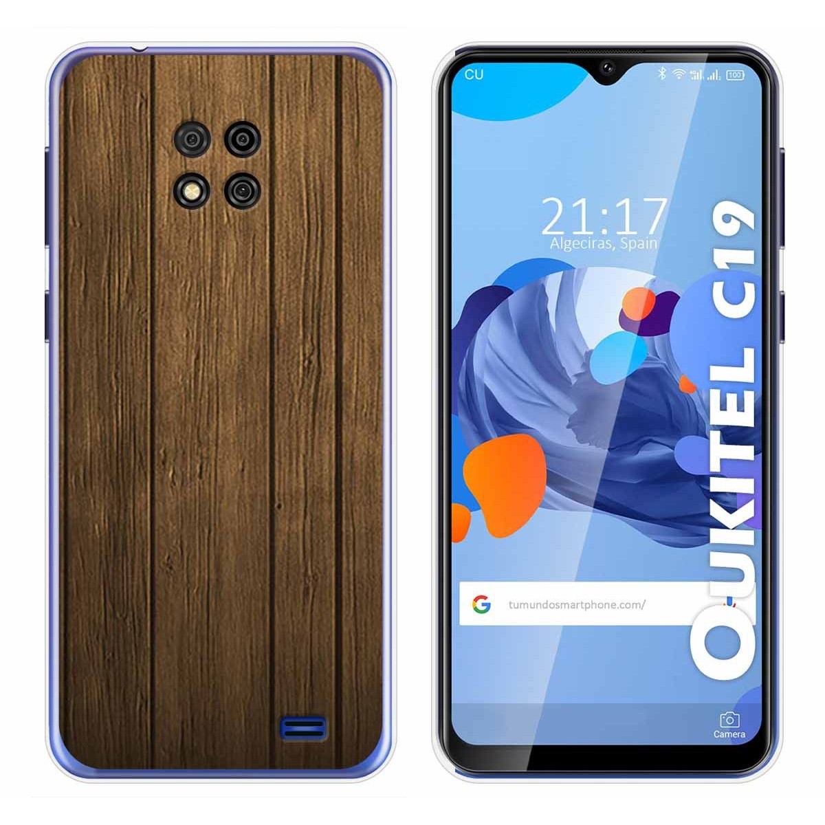 Funda Gel Tpu para Oukitel C19 diseño Madera Dibujos