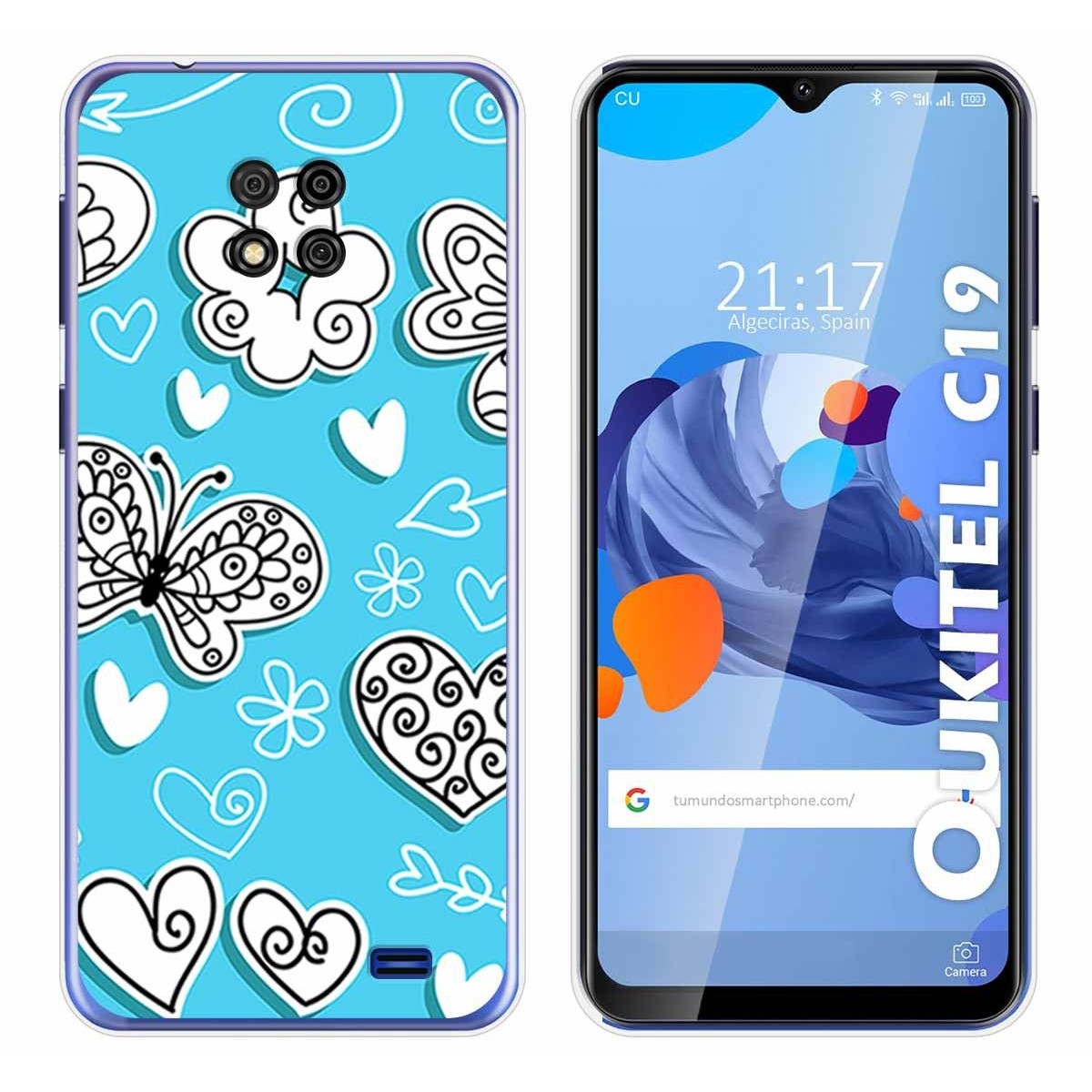 Funda Gel Tpu para Oukitel C19 diseño Mariposas Dibujos