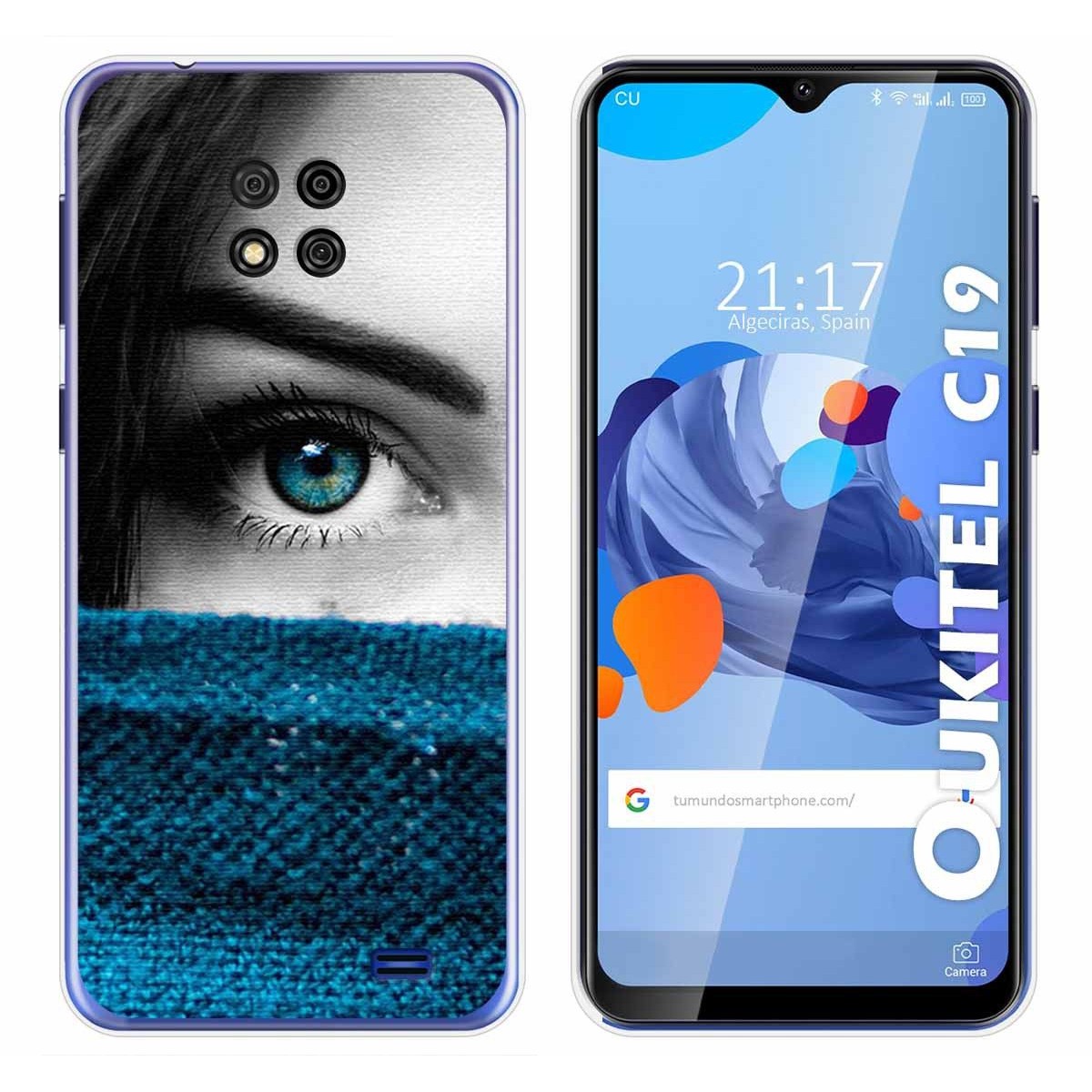 Funda Gel Tpu para Oukitel C19 diseño Ojo Dibujos