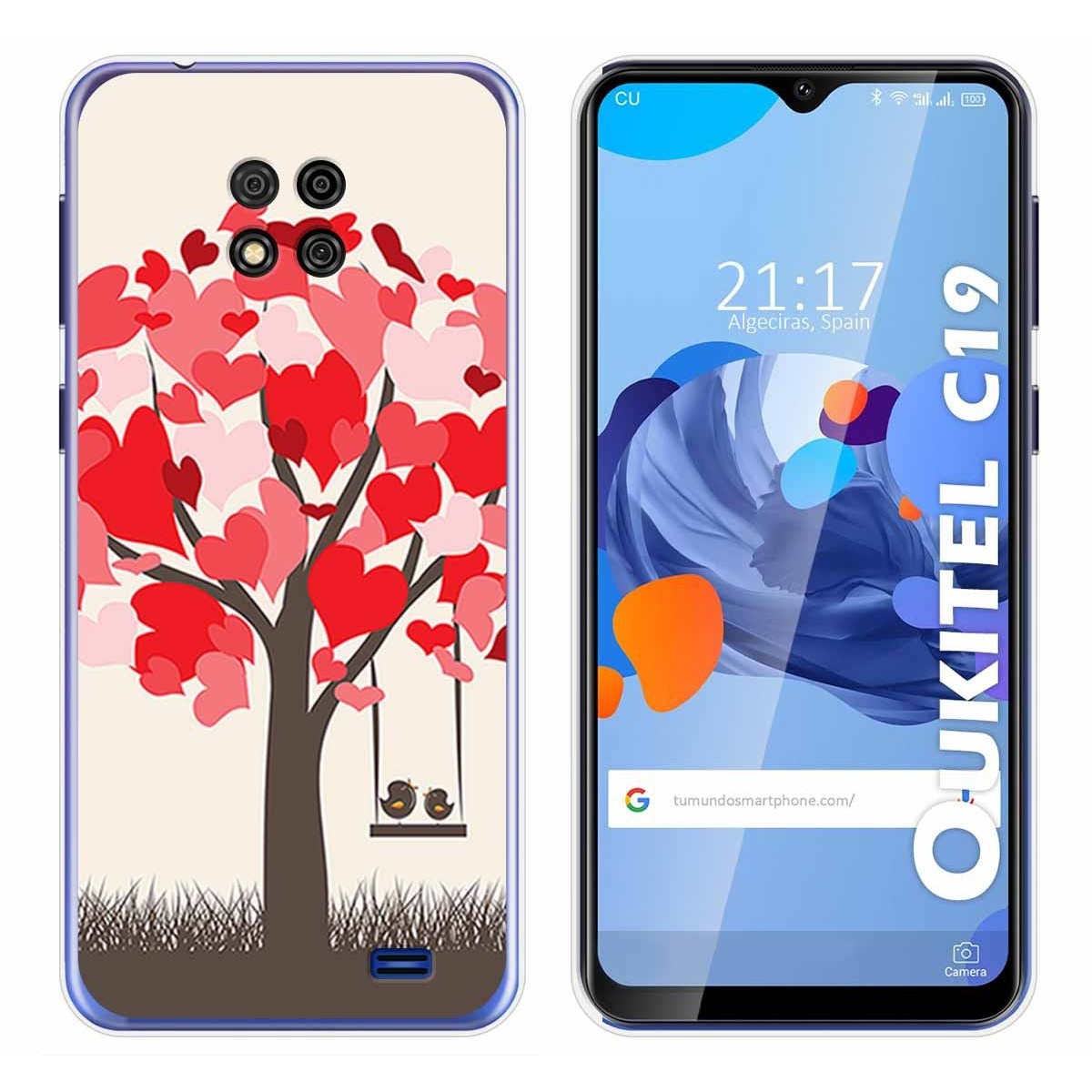 Funda Gel Tpu para Oukitel C19 diseño Pajaritos Dibujos
