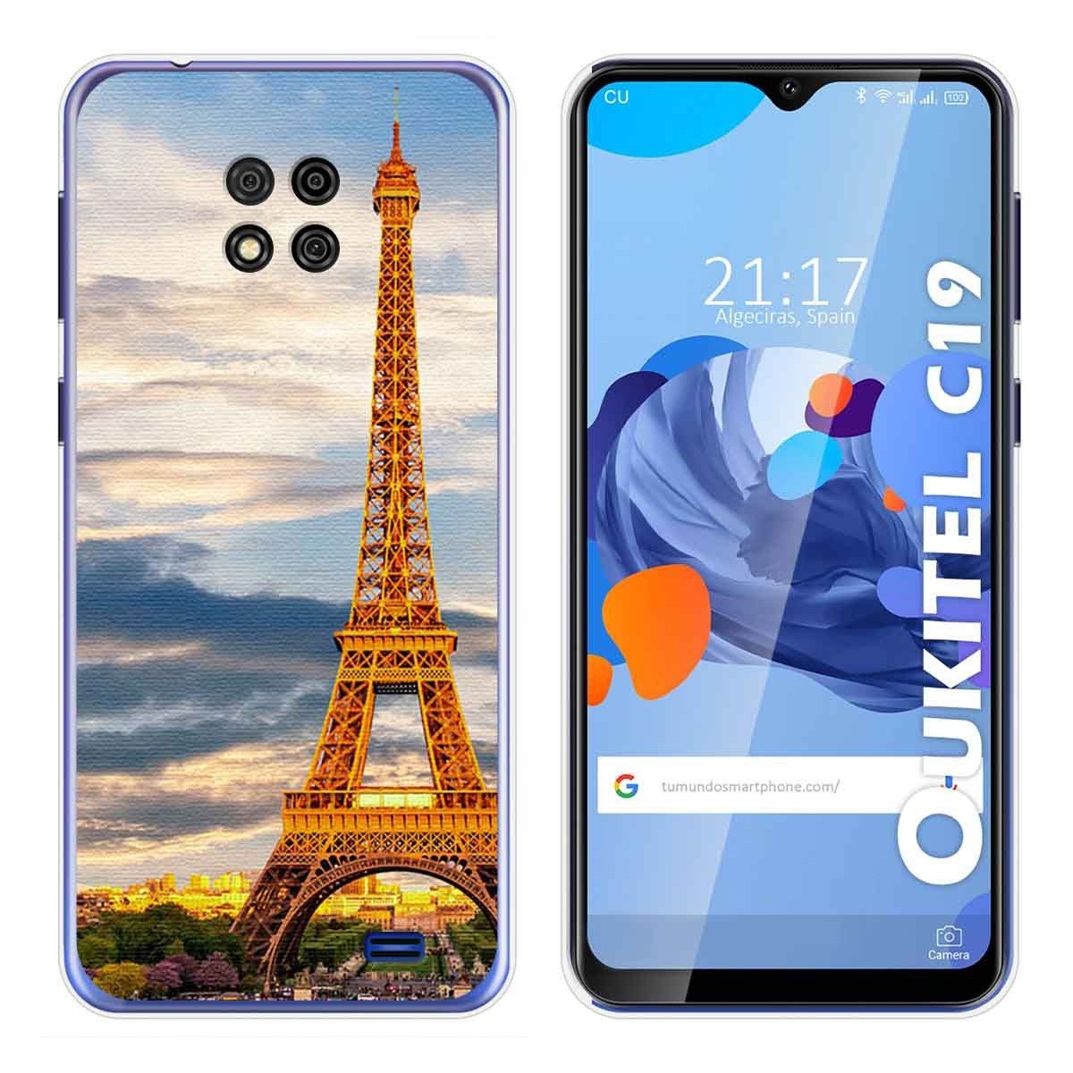 Funda Gel Tpu para Oukitel C19 diseño Paris Dibujos