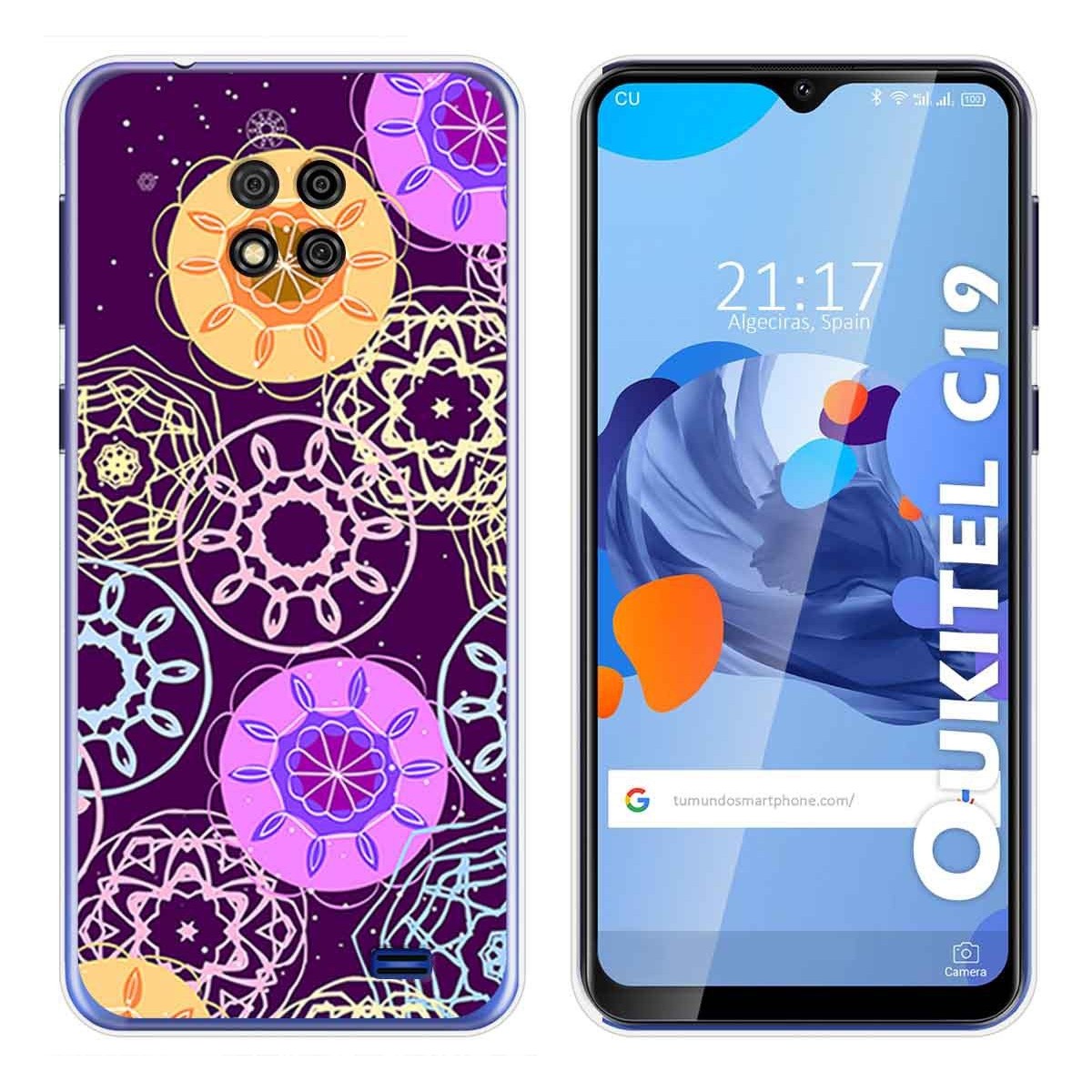 Funda Gel Tpu para Oukitel C19 diseño Radial Dibujos