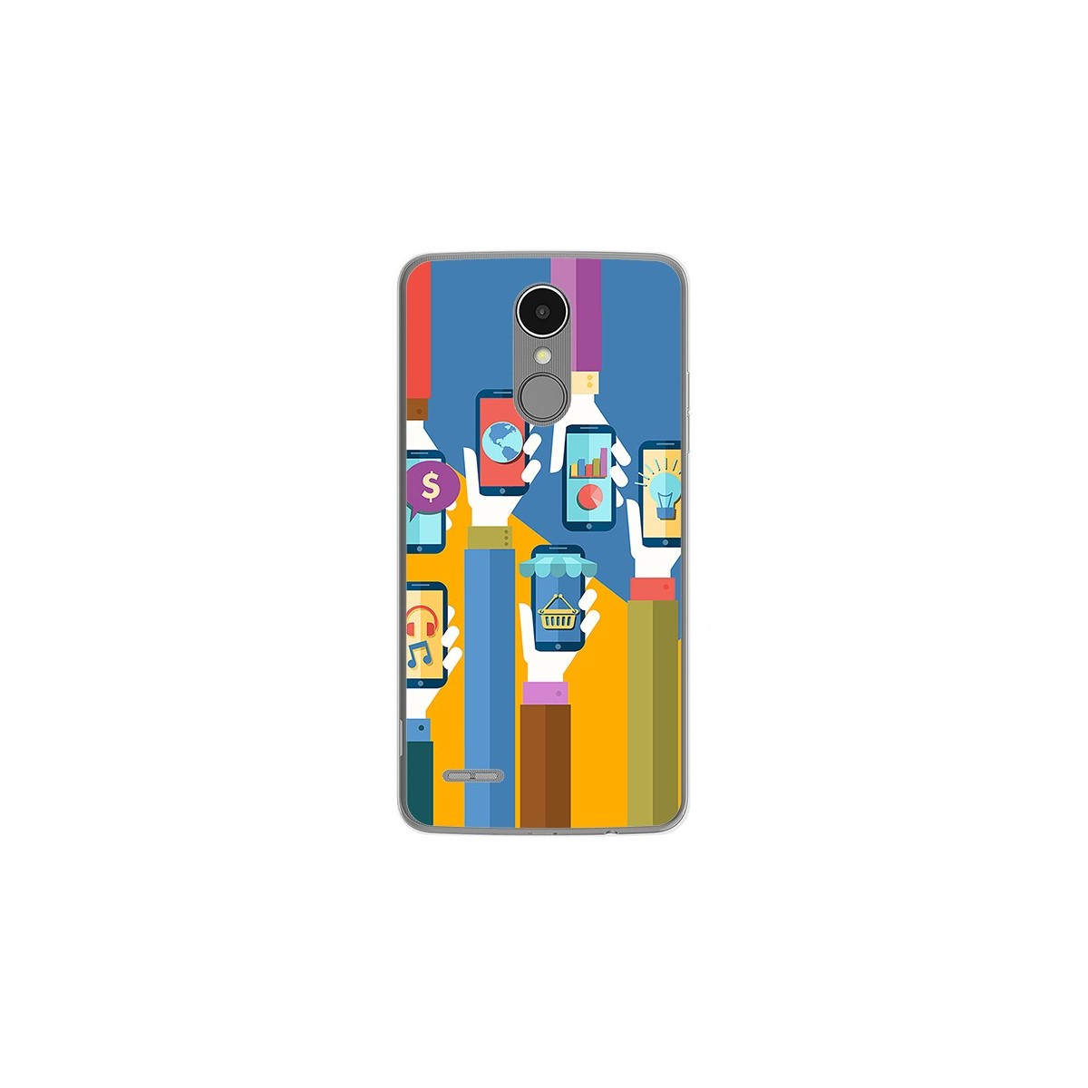 Funda Gel Tpu para Lg K4 2017 / K8 2017 Diseño Apps Dibujos