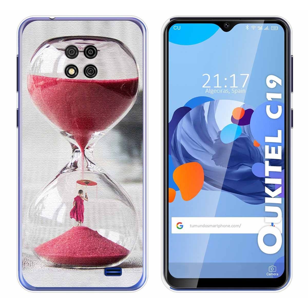 Funda Gel Tpu para Oukitel C19 diseño Reloj Dibujos